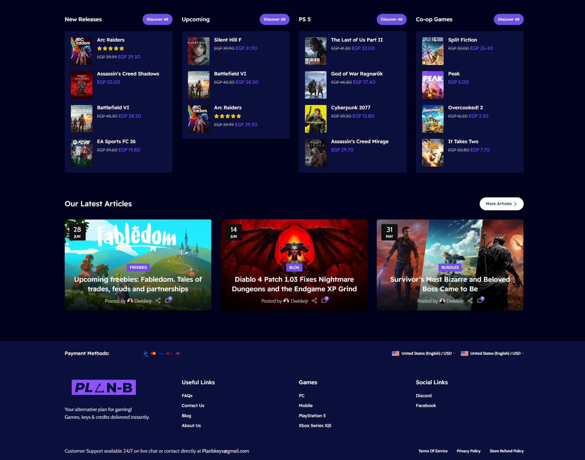 New releases, upcoming, PS5 and co-op listings above the latest articles