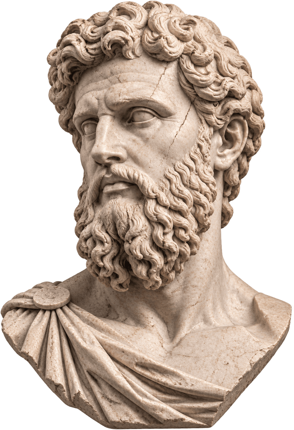 Bearded marble bust of a philosopher